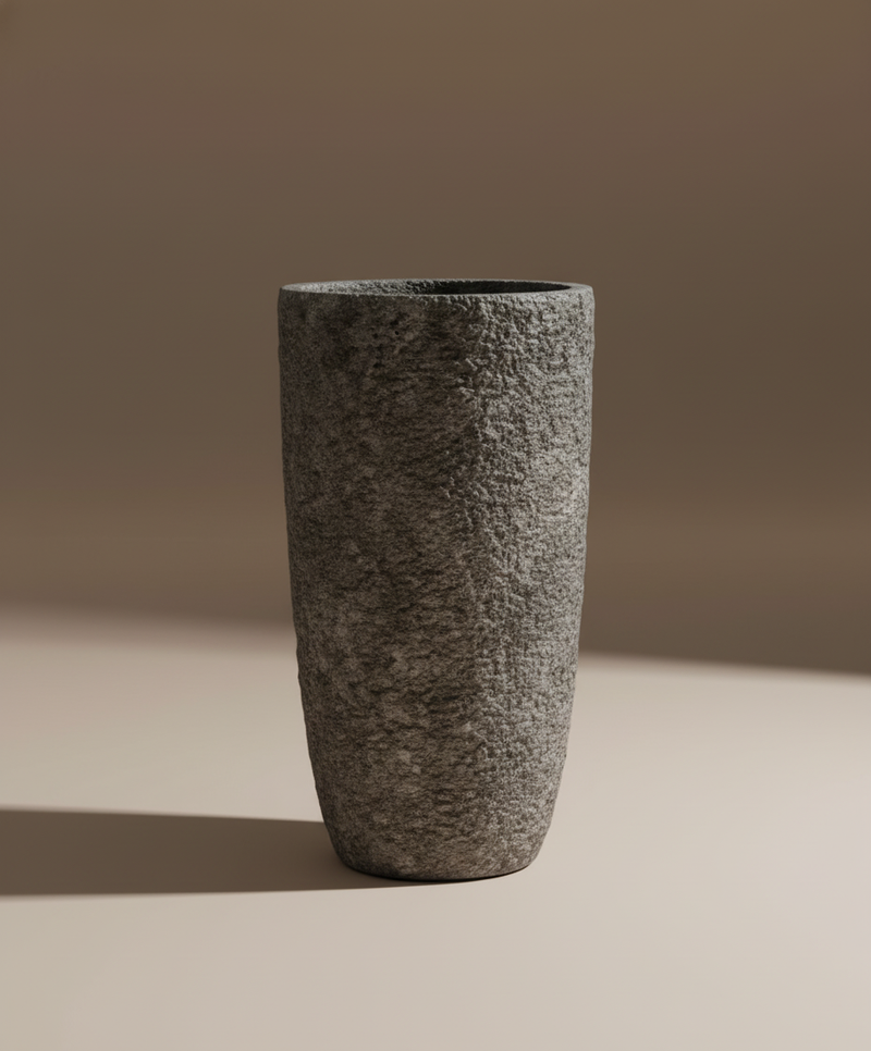 Weathered Stone-Grey Architectural Outdoor Planter