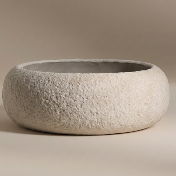Oval Limestone Bowl Planter