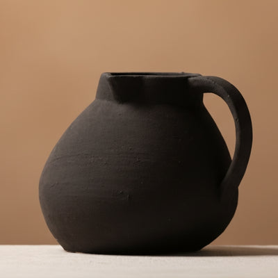 Matte Black Organic Ceramic Jug