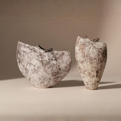 Weathered Stone Asymmetric Ceramic Vessels