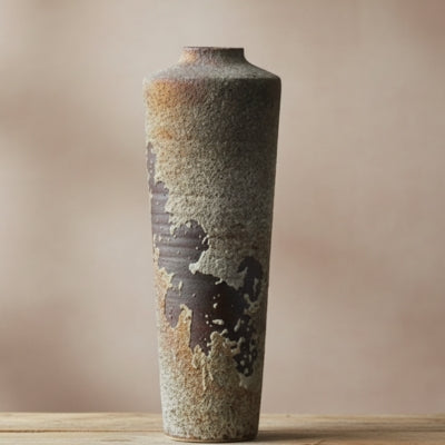 Weathered Stone Glazed Tall Ceramic Vase