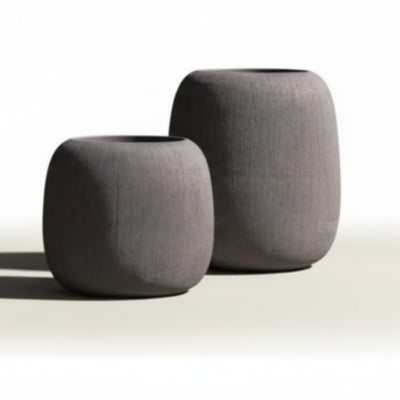 Charcoal Grey Organic Ceramic Planters