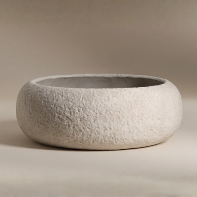 Oval Limestone Bowl Planter