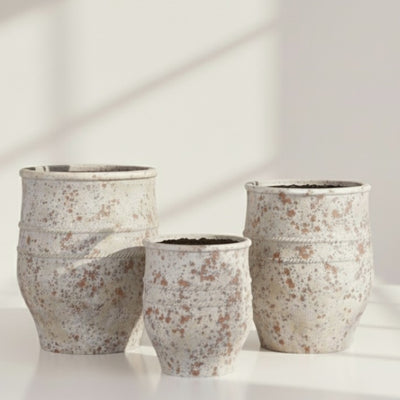 Organic Round Rope-Band Ceramic Planter