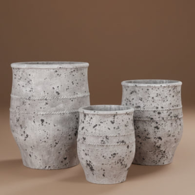 Organic Round Rope-Band Ceramic Planter