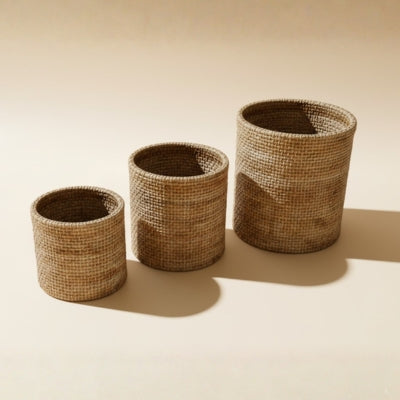 Natural Rattan Woven Basket Set