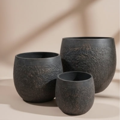 Verdigris Patina Tapered Ceramic Planter